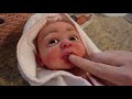 Silicone Reborn Baby Doll Routine with Full Body Silicone Newborn Baby