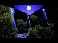 Relax felieve fatigue with the sound of waterfalls full moon night