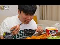 ASMR MUKBANG | Crispy Fried Chicken, Shrimp Sticks, Fries, tteokbokki recipe ! eating
