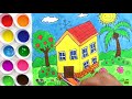 Cómo Dibujar y Colorear Una Casa en la Villa - Draw House - Learn Colors / FunKeep