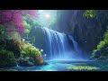 Beautiful Waterfall With Bird Sounds, Waterfall Sounds For Stress Relief, Meditation & Deep Sleep