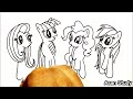 My Little Pony Drawing | Twilight Sparkle, Pinkie Pie, Rainbow Dash, Fluttershy, MLP