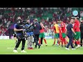 احتفالية هستيرية للاعبي المنتخب المغربي بعد الفوز على البرتغال