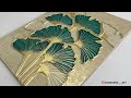 How To Paint Ginkgo Leaves With Texture Paste and Gold Leaf |  Beginner's Texture Painting Tutorial