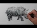 How to Draw a Rhino | Amazing Scribble Art Drawing