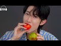ASMR Rainbow Color Food PARTY Chocolate Fruits Candy Desserts MUKBANG EATING SOUNDS