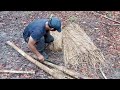 CAMPING IN HEAVY RAIN - 3 DAYS BUILD A SHELTER WHEN IT RAINS IN THE WILDLIFE