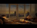 A Luxury New York Apartment With An Amazing View Outside Window - Jazz Music for Relax and Study