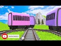 【踏切アニメ】スマートトレイン5 TRAINS RAILROAD CROSSING ON DESERT 🚦Fumikiri 3D Railroad Crossing Animation #train