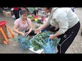 Take care of newborn puppies - Harvest green cauliflower goes to countryside market sell