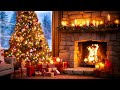 Cozy Fireplace Christmas Tree 🎄 Beautiful Christmas Music With Fireplace 🔥 Warm Christmas Fireplace