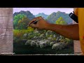 How to Paint Rocky Riverbank in Acrylics / Time-lapse / JMLisondra