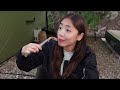 Solo camping vlog / air bed for 1 person / makgeolli / Vietnamese ssam kimbap
