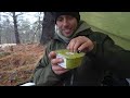 Solo Camping in Heavy Rain - Campfire Fajitas Mukbang