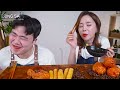 ASMR MUKBANG | FIRE Noodle & FRIED CHICKEN & CHEESE STICK | COOKING & EATING SOUND!