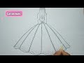 How to Draw a Fashion Girl/Girl Drawing/Gown design/Dress Design Drawing Model/Barbie Drawing