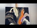 How to paint Banana leaves with texture paste and gold leaf | Textured Art | Gold Leaf Painting