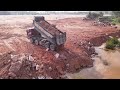 Nice Interesting Stone Landfill Huge Area Project Most Dump Trucks And Komatsu Dozers Team Process