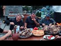 BUFFALO MEAT on CHARCOAL GRILL. COOKING 500 kilo BUFFALO. ENG SUB