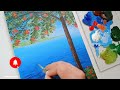 How to paint a Lake in Spring / Acrylic Painting Techniques