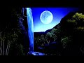 Big moon high waterfall Relaxing sound of waterfall and full moon