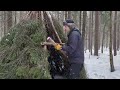 Winter Bushcraft - WIKIUP Shelter - 3 Days ALONE in WINTER Forest - BUSHCRAFT Trip & Skills - ASMR