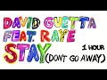 David Guetta feat Raye - Stay (Don't Go Away) [1 Hour] Loop