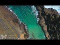 FLYING OVER OAHU [4K] Hawaii Ambient Aerial Film + Music for Stress Relief - Honolulu to North Shore