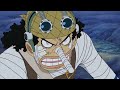 Reação de Zoro após Usopp criar uma nova arma que supera sua espada em One Piece