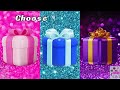 Choose your gift🎁🤩🤮3 gift box challenge Pink, Blue, Purple #chooseyourgift #pickonekickone #3giftbox