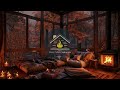 Sleeping Well at Cozy Cabin Ambience with Smooth Jazz 🌧️ Autumn Rain & Fireplace Sounds for Sleep