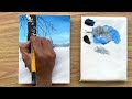 Winter scenery painting / Canvas painting /Painting tutorial