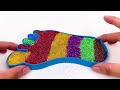 Satisfying Video | How to make Rainbow Glitter Foot Bathtub with Mixing All My Slime Cutting ASMR