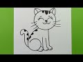 How to Draw Cat from 61, Easy Cute Cat Drawing, Drawing Animals by Numbers Step by Step for Kids