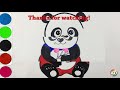 Como Dibujar y Pintar Panda de Corazones - Dibujos Faciles Para Niños - Learn Colors / KoKoBaBy