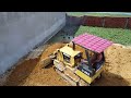 Ep, Complete 99%!! Process fill land delete water by Dozer D20P with dump trucks unloading stone