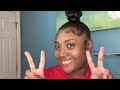 TOP KNOT BUN WITH BRAIDING HAIR | NO HEAT PROTECTIVE STYLE | WATCH ME WORK | Imani Tierra