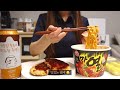 🔥Buldak omelette, Spicy ramen, making fresh bread, corn cream dessert | Korean Food