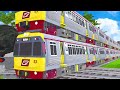 【踏切アニメ】スマートトレイン5 TRAINS RAILROAD CROSSING OVER CASTLE🚦Fumikiri 3D Railroad Crossing Animation #train