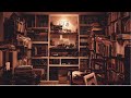 Rainy day autumn bookstore ambience video for relaxing background chill vibes