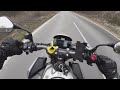 Honda CB650R - Cold Relaxing February Ride With Light Rain - Akrapovic + Quickshifter