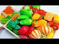Relaxing Cutting Fruits and Vegetables ASMR, Yellow Lemons | Satisfying Video Wooden & Plastic
