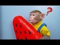 KiKi Monkey challenges with Sweet M&M Candy Dispenser and Watermelon Ice Cream | KUDO ANIMAL KIKI