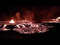 Volcano eruption in Fagradalsfjall at night travelers view 11,9,2021