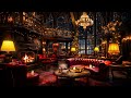 Warm Fireplace Sound & Best Of Relaxing Piano Jazz in Cozy Night Coffee Shop to Stress Relief, Sleep