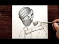 Kolay Maskeli Erkek Çizimi - Çok Kolay Karakalem Çizimleri - How to Draw a Boy with Mask [2023]