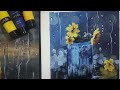 🌧️💦 Acrylic Painting Tutorial For Beginners - Aesthetic Rainy Night #drawing #acrylic #timelapse