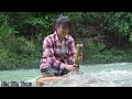 How to use rocks to block large water flows to catch fish - Harvesting fish in the rainy season