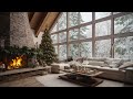Snowy Fireplace in the Winter Forest | Cozy Ambience for Stress Relief and Deep Sleep