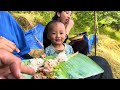 Naga village lifestyle of baby at paddy's field, Chakhesang Naga